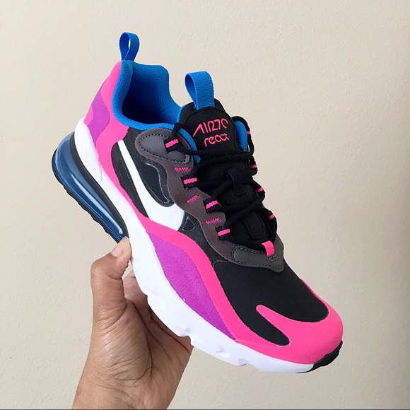 Nike Air Max 270 React Pink, Blue, Black, White - Picture 3 of 8